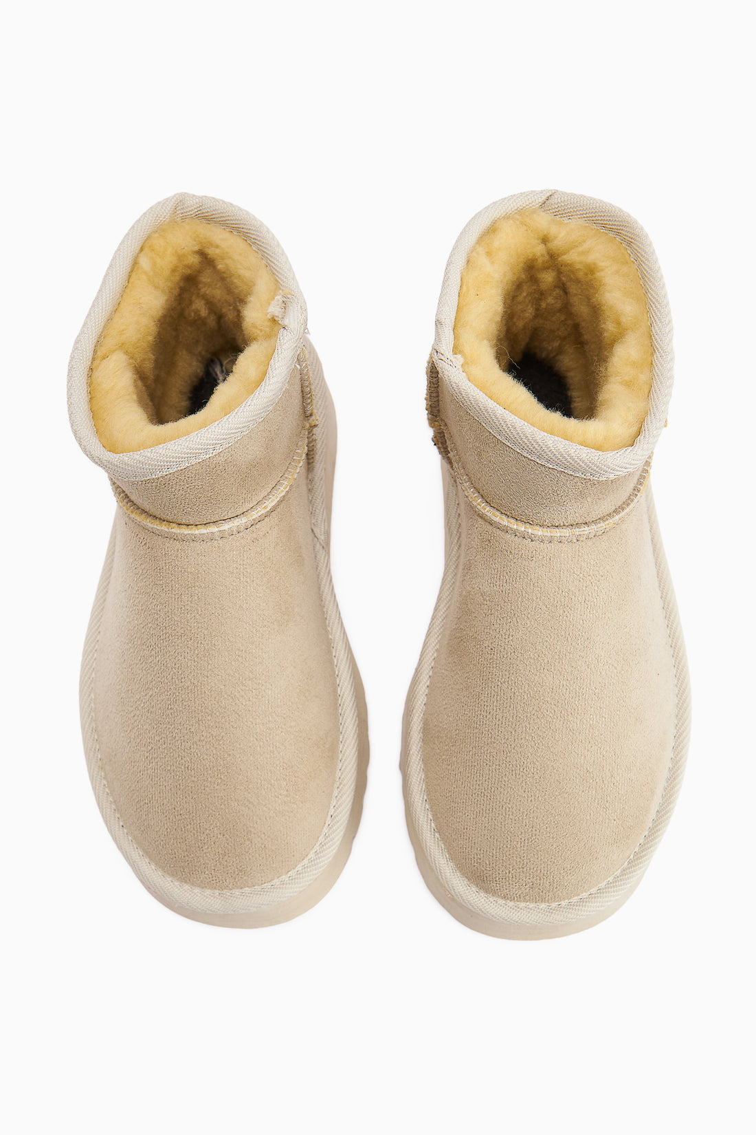 Lilly-Anne Beige Suede Short Fur Lined Women’s Boots