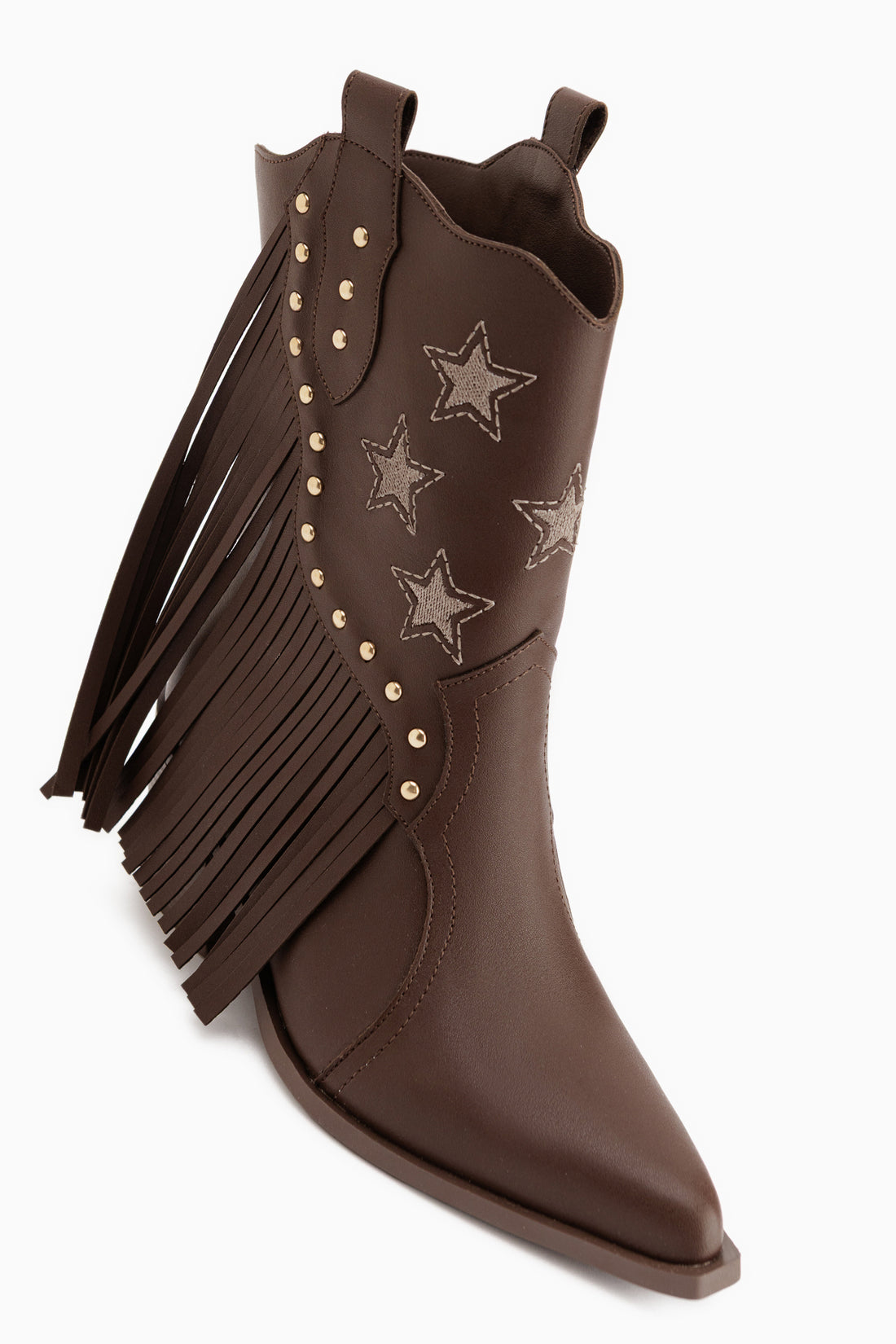 Valeria Brown Fringed Star Detailed Women’s Boots