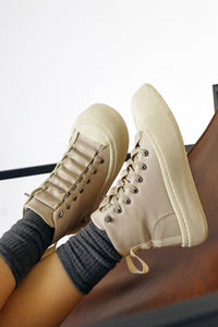 Celinn – Beige Elastic Lace-Up Sport Boot (Women)