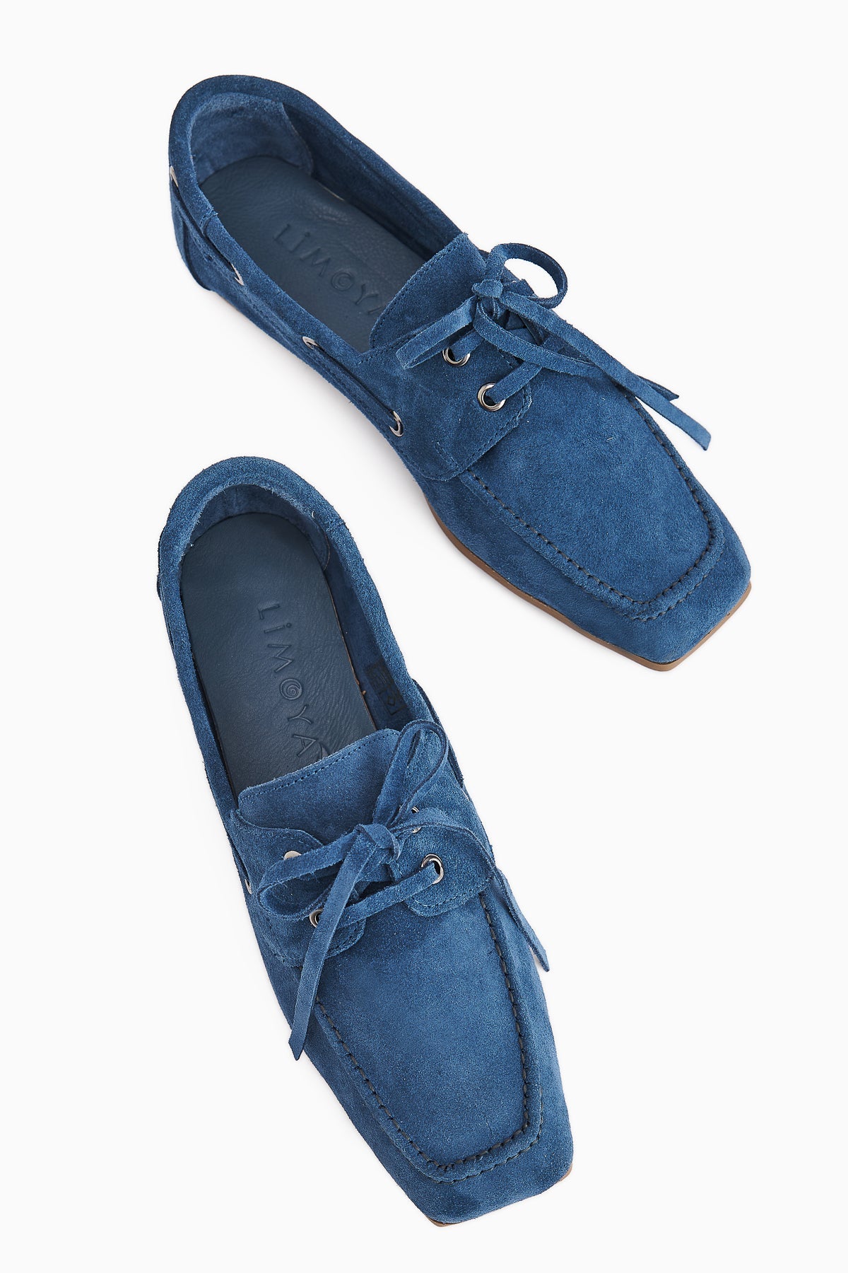 Arian Genuine Leather – Blue Suede Lace-Up Loafer (Women)