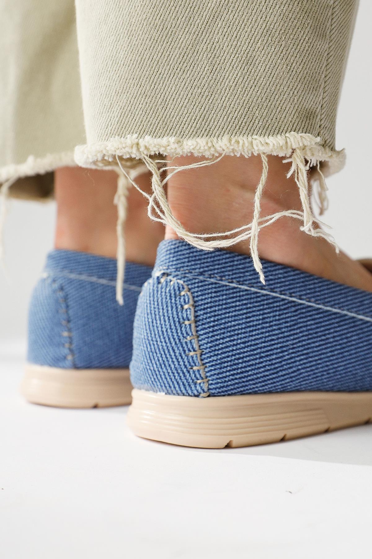 Tola – Denim Blue Buckle-Detail Casual Shoe (Women)
