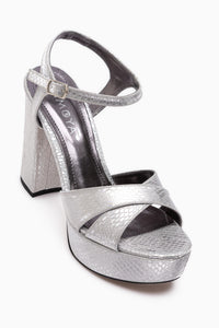Aden Silver Platform Heeled Women’s Shoes
