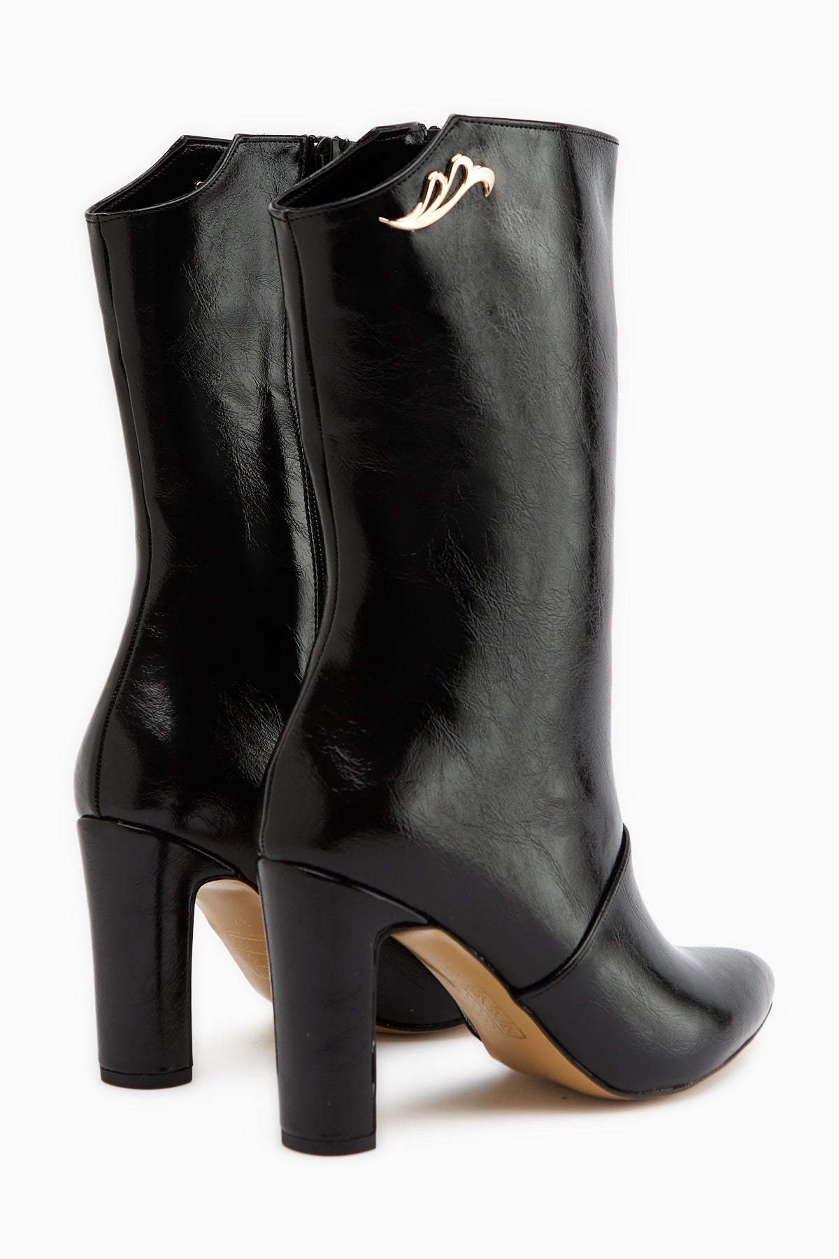 Aria – Black Heeled Knee-High Boot (Women)