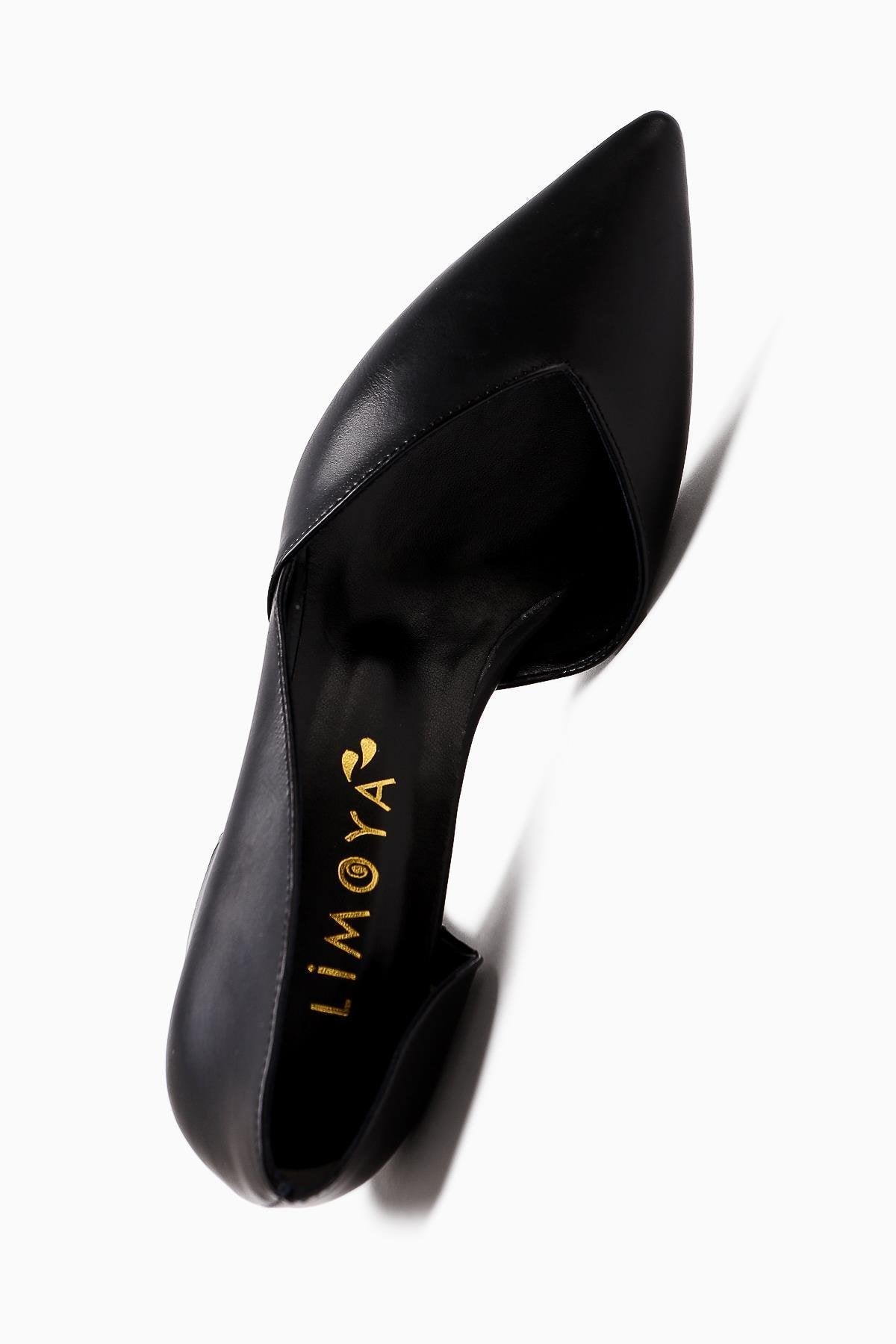 Albena – Black Pointed-Toe Cutout-Detail Heeled Shoe (Women)