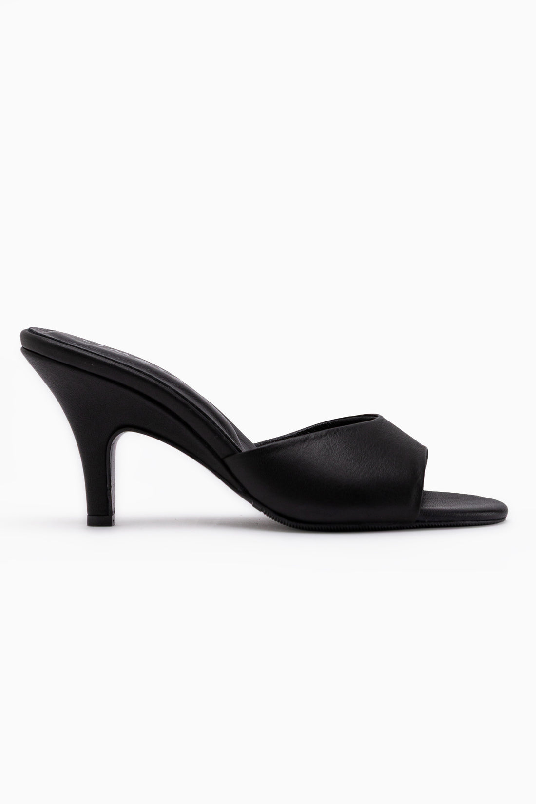 Marcia Genuine Leather Black Heeled Women’s Slippers