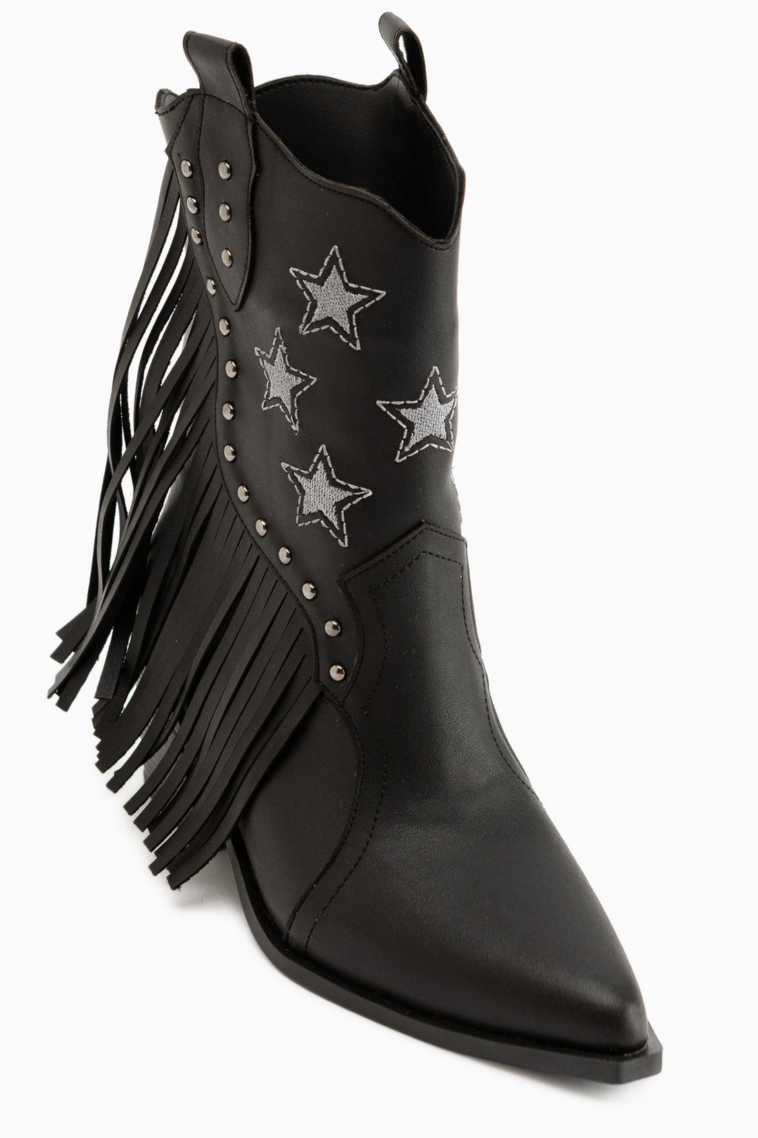 Valeria Black Fringed Star Detailed Women’s Boots