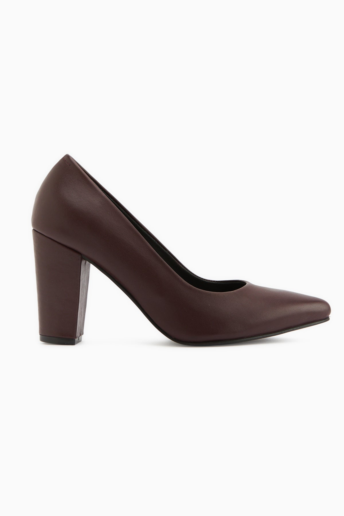 Emily Genuine Leather Burgundy Thick Heeled Women’s Shoes