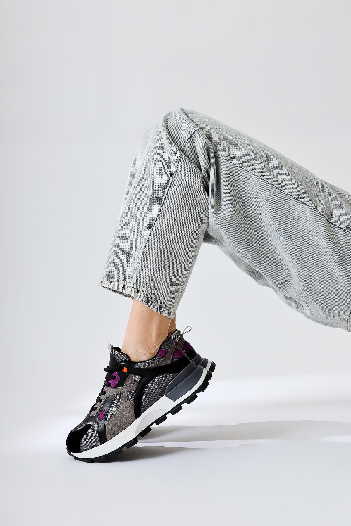 Siska Black Suede Lace-Up High-Platform Sneakers