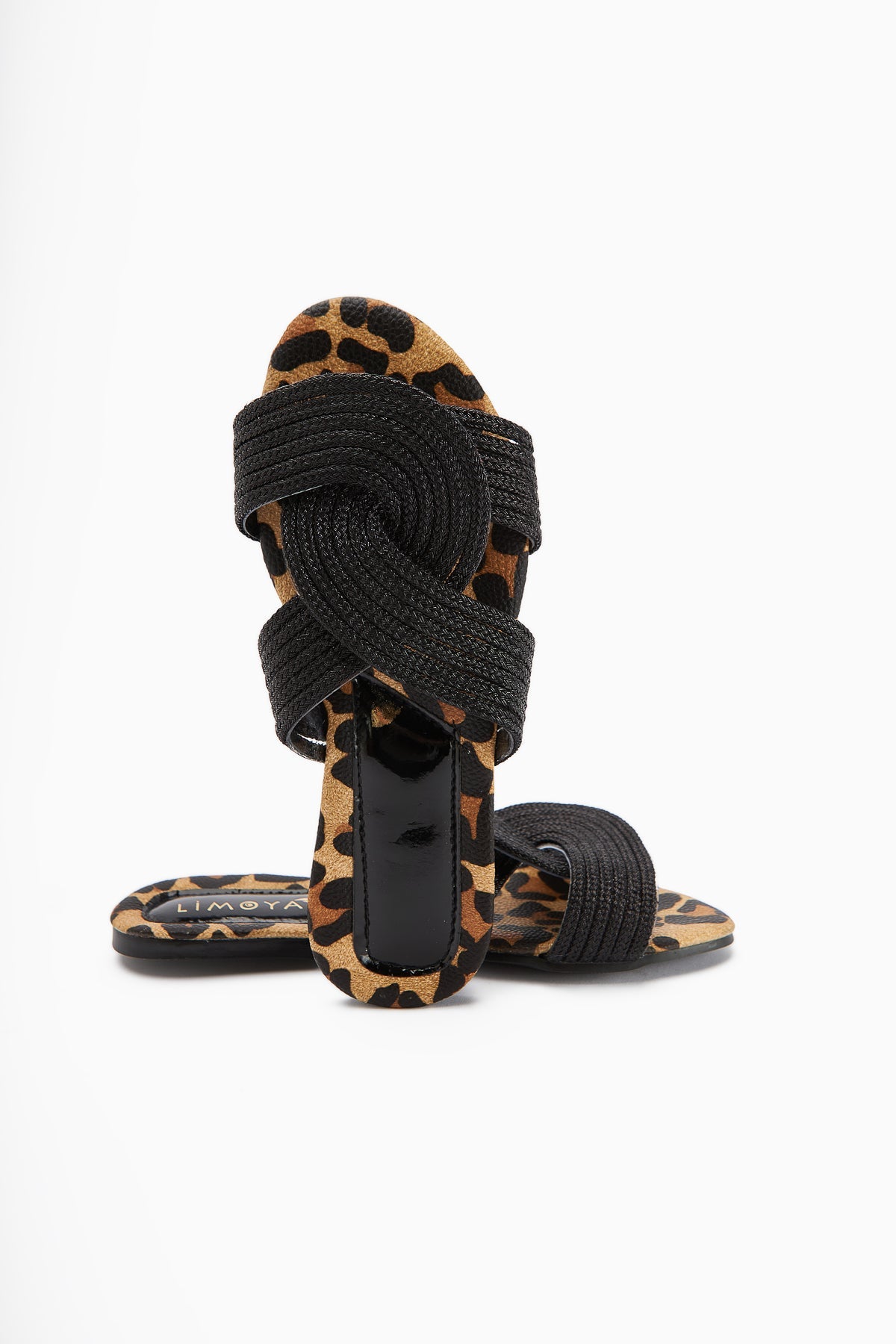 Nihaal – Black Cross-Strap Flat Sole Slide (Women)