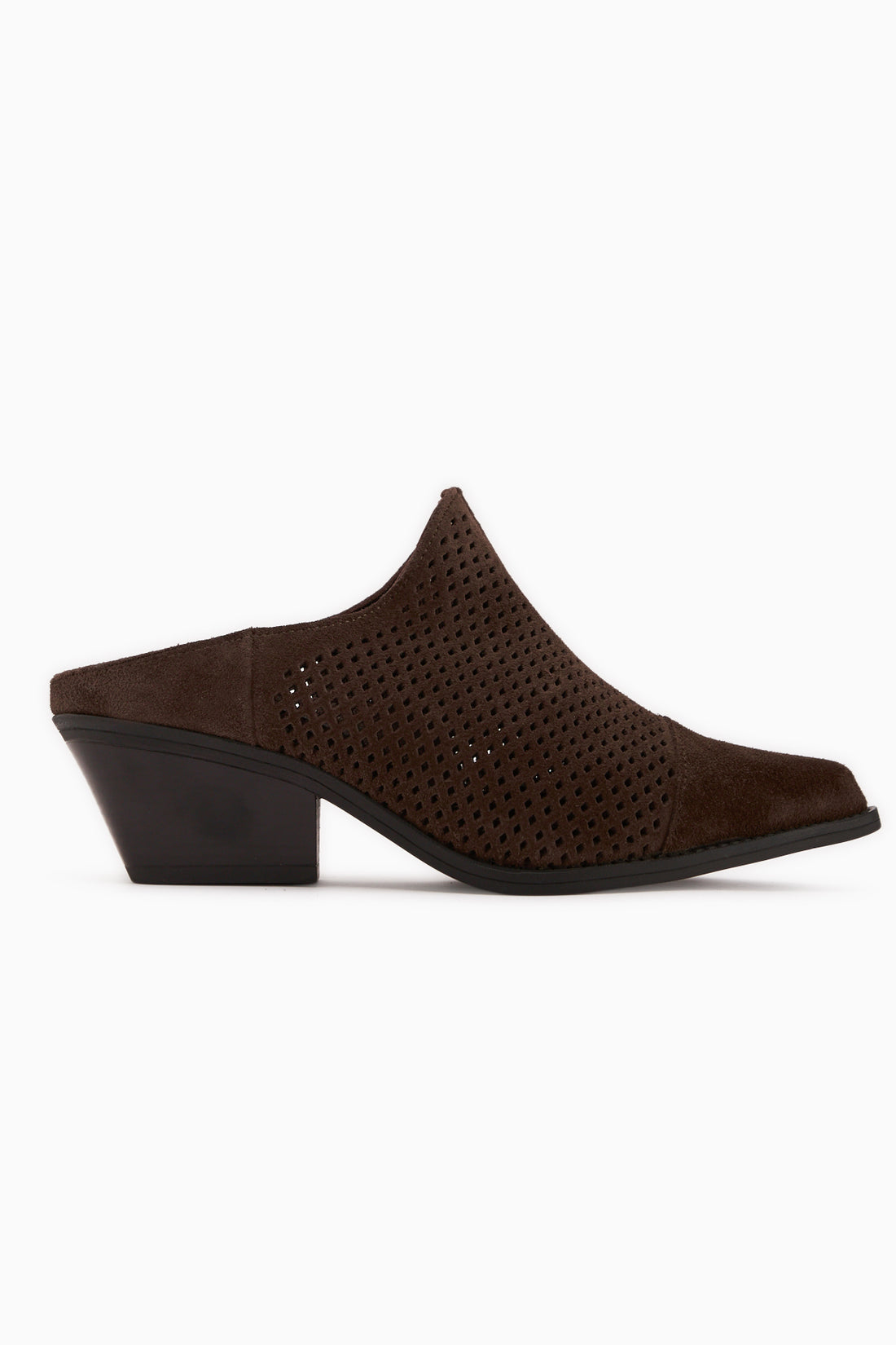 Lamai Genuine Leather Brown Closed Toe Heeled Women’s Slippers