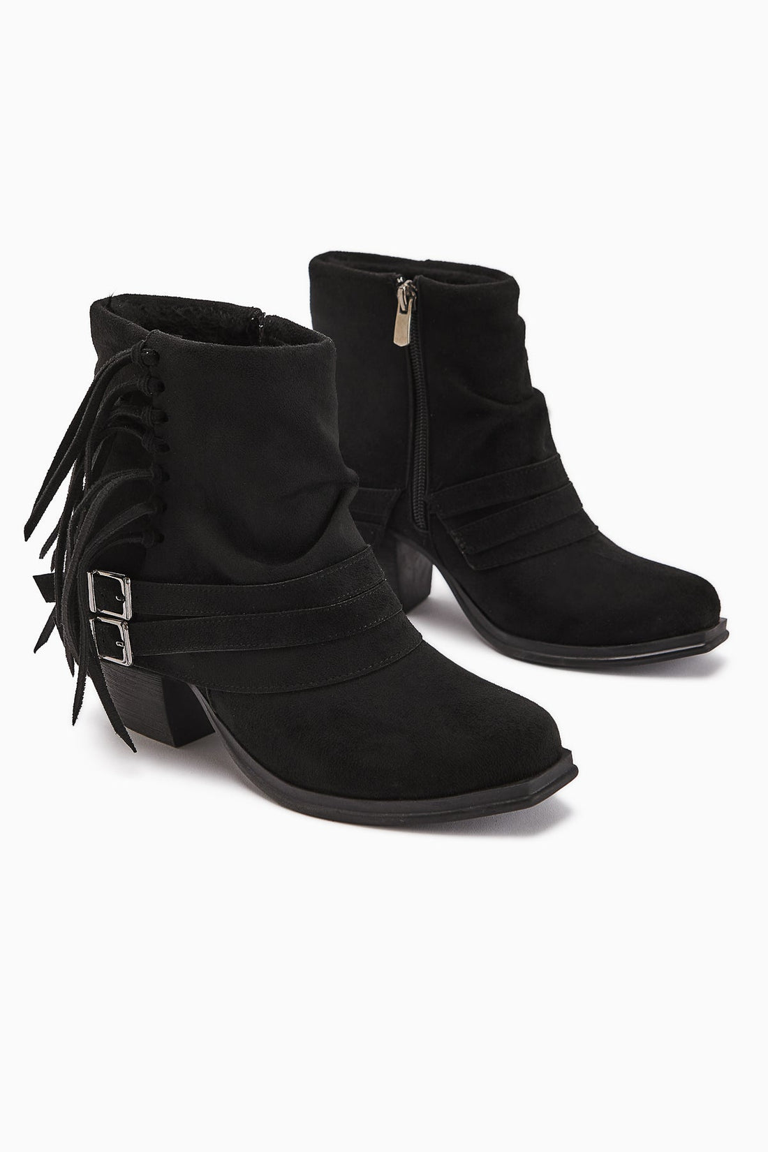 Elis – Black Buckle-Detail Cowboy Western Boot (Women)