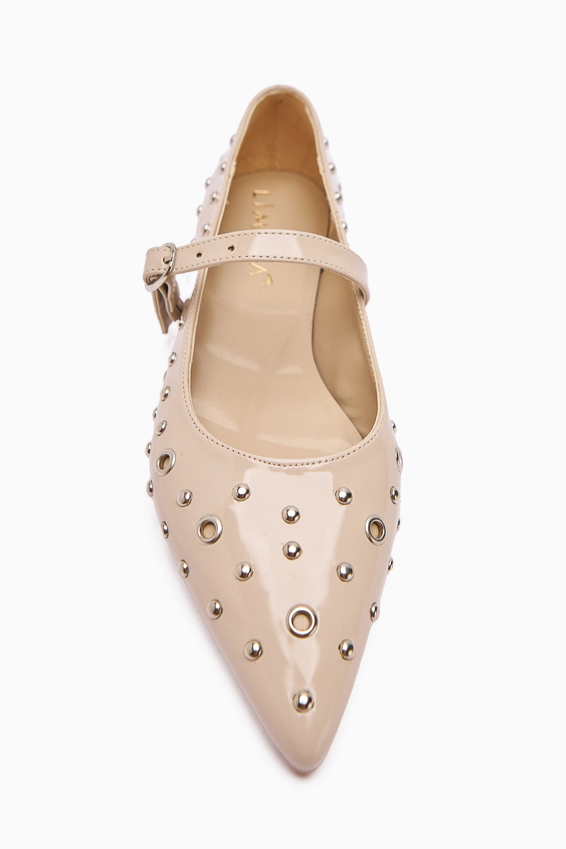 Ninna Beige Patent Pointed Toe Women's Ballet Flat