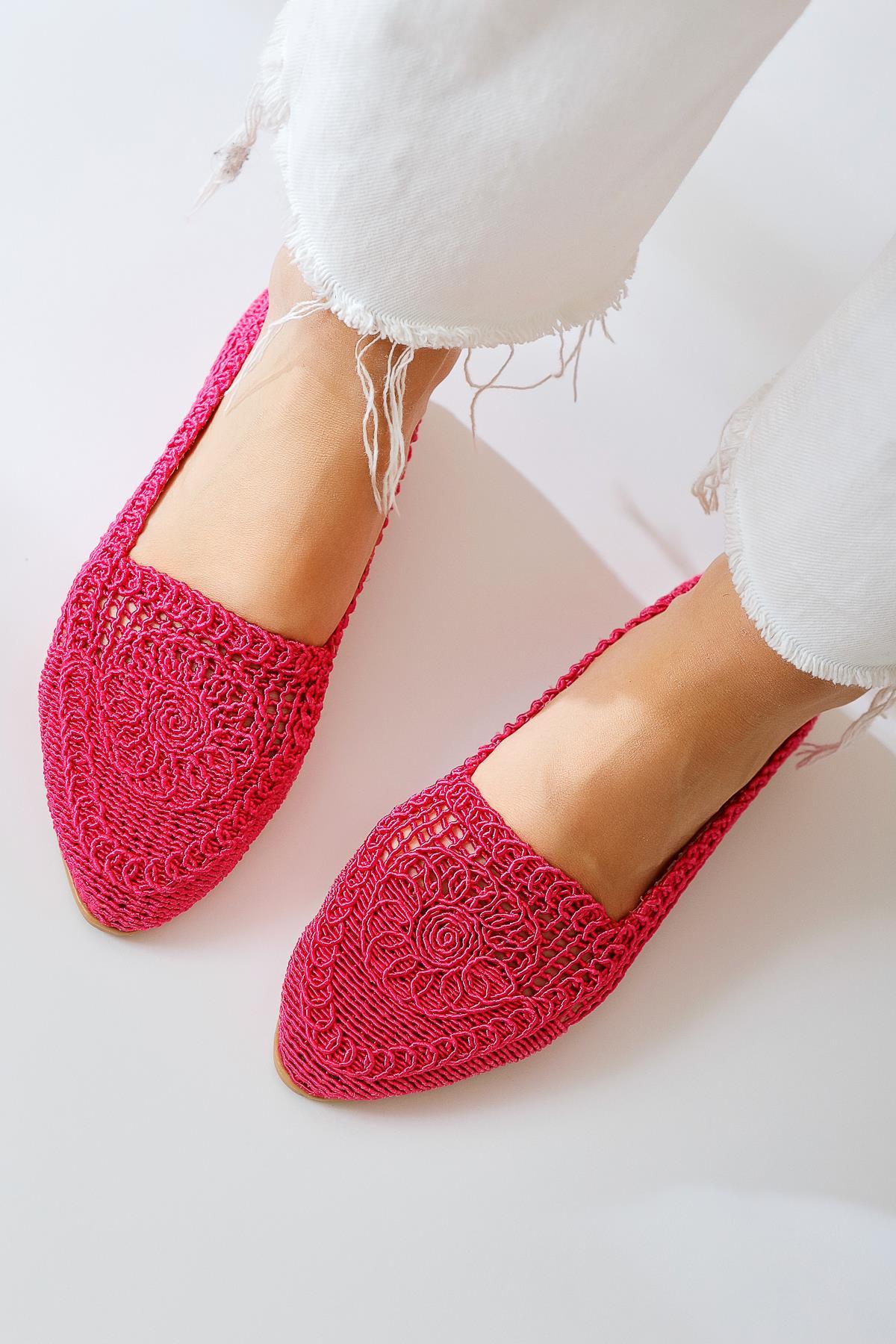 Joka Fuchsia Knitted Ballet Flat