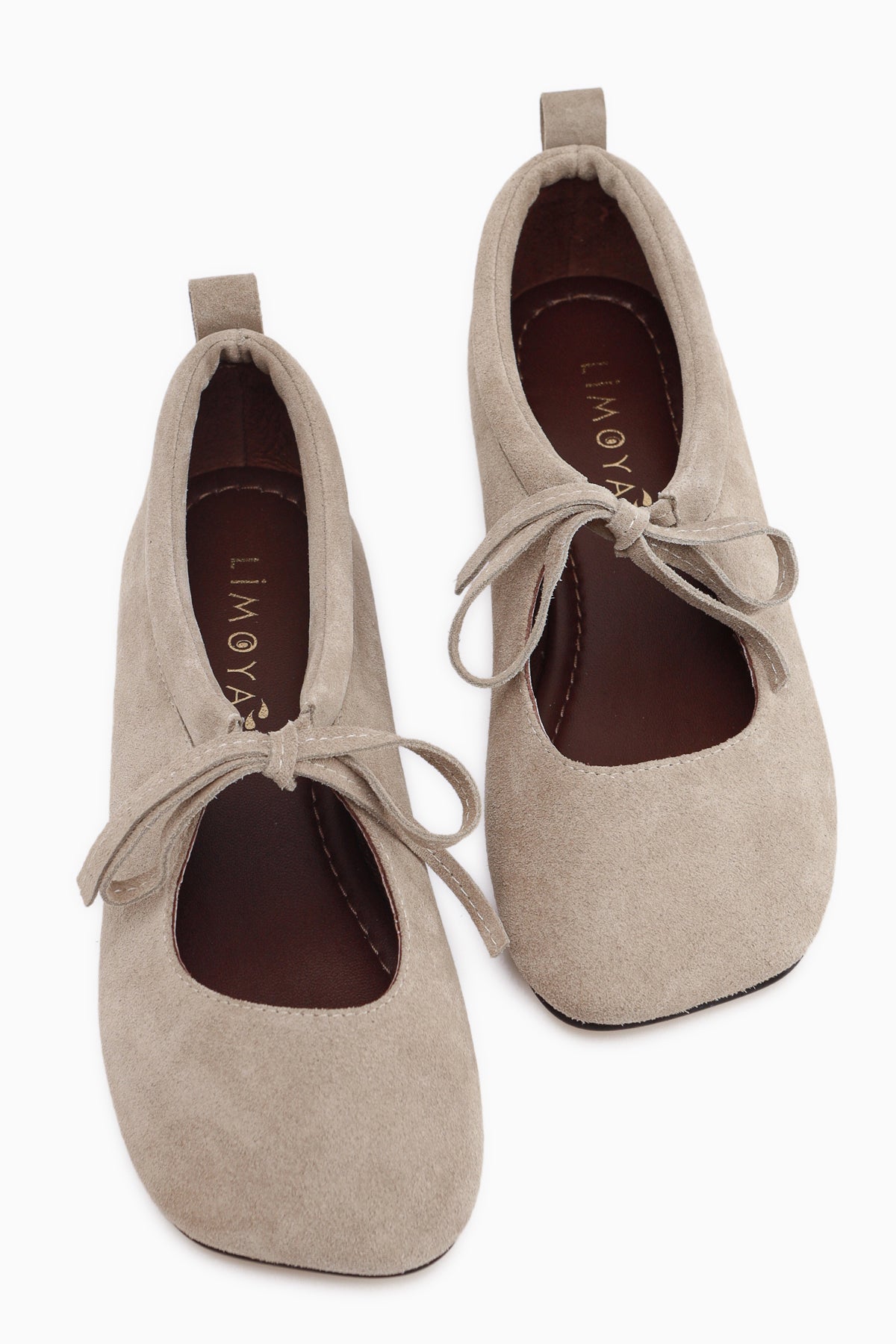 Ninva Genuine Leather Beige Bow Lace Women’s Ballet Flats