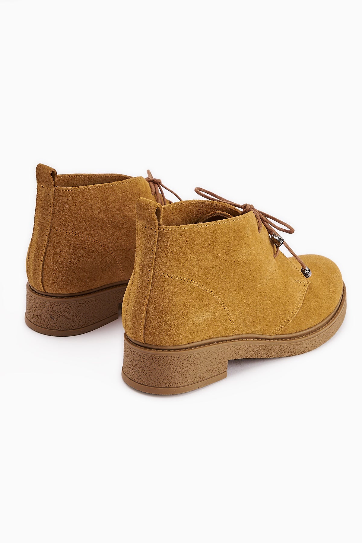 Henna Genuine Leather Camel Suede Lace-up Women's Boots