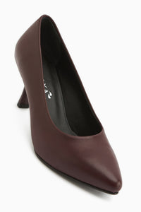 Kiara Genuine Leather Burgundy Women’s Heeled Shoes Stiletto
