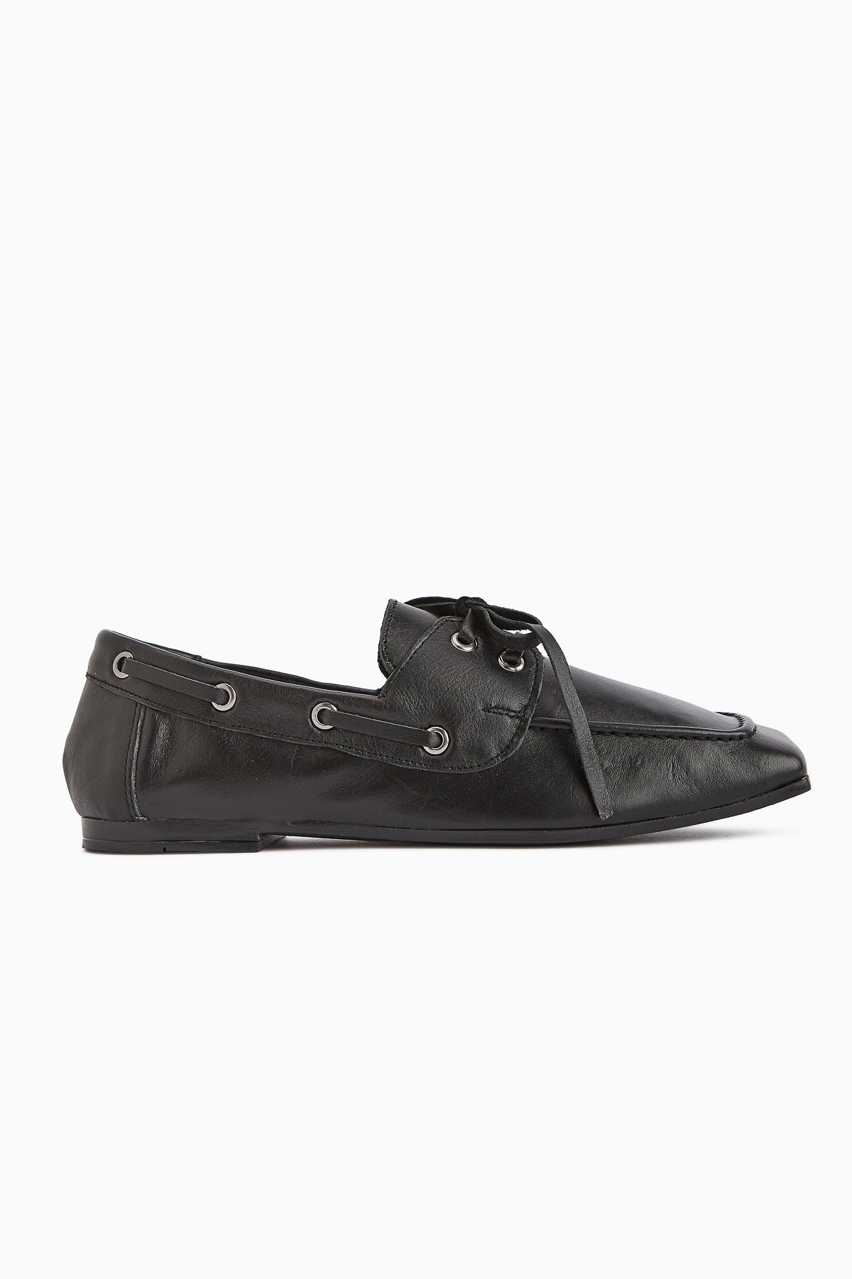 Arian – Genuine Leather Black Lace-Up Casual Loafer (Women)