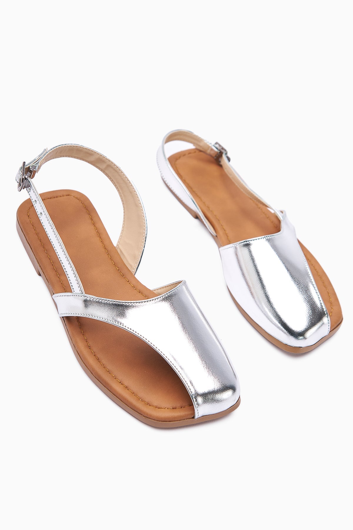 Agnez Silver Belt Detailed Women's Sandal