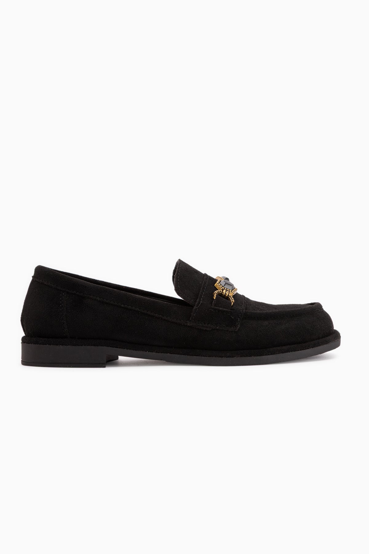 Callie Black Suede Stone Women’s Loafer Shoes