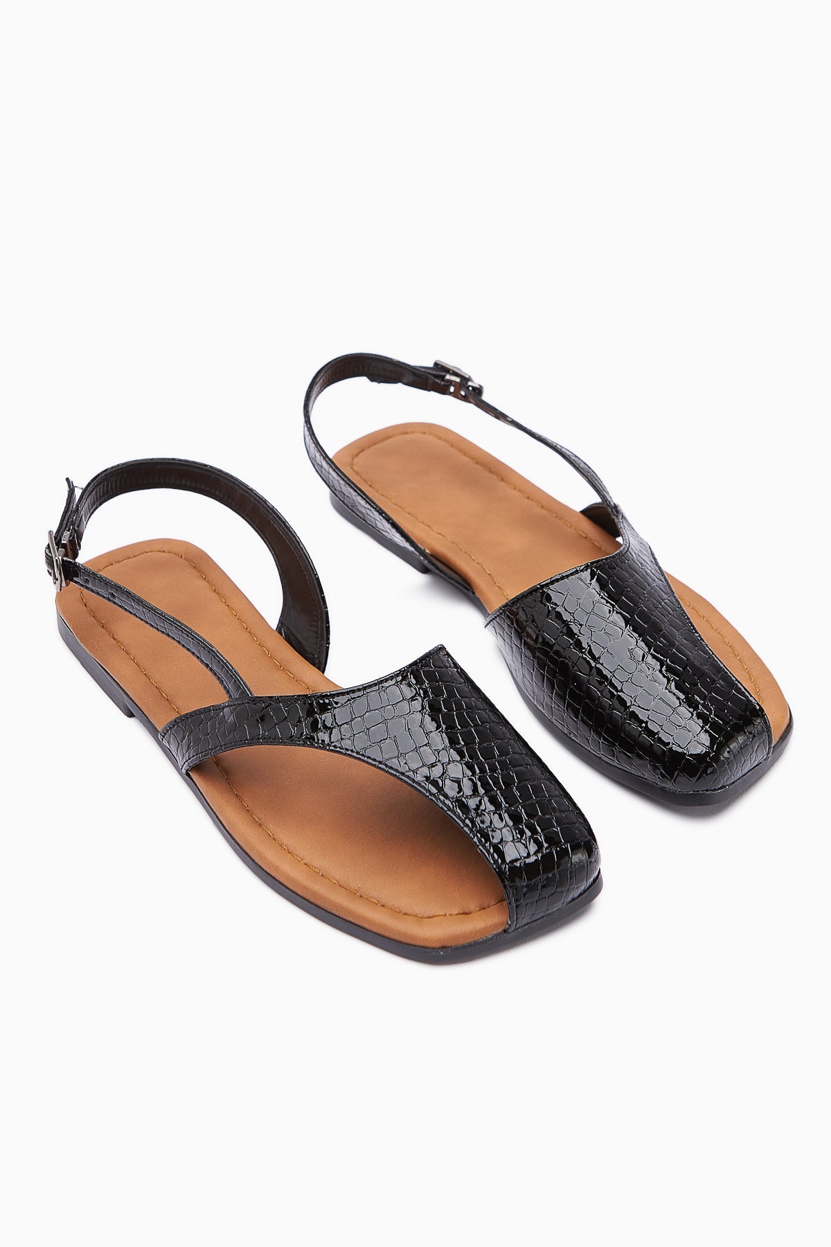 Agnez Black Belt Detailed Women's Sandal