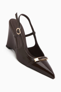 Phia Brown Buckled Wedge Women’s Sandal