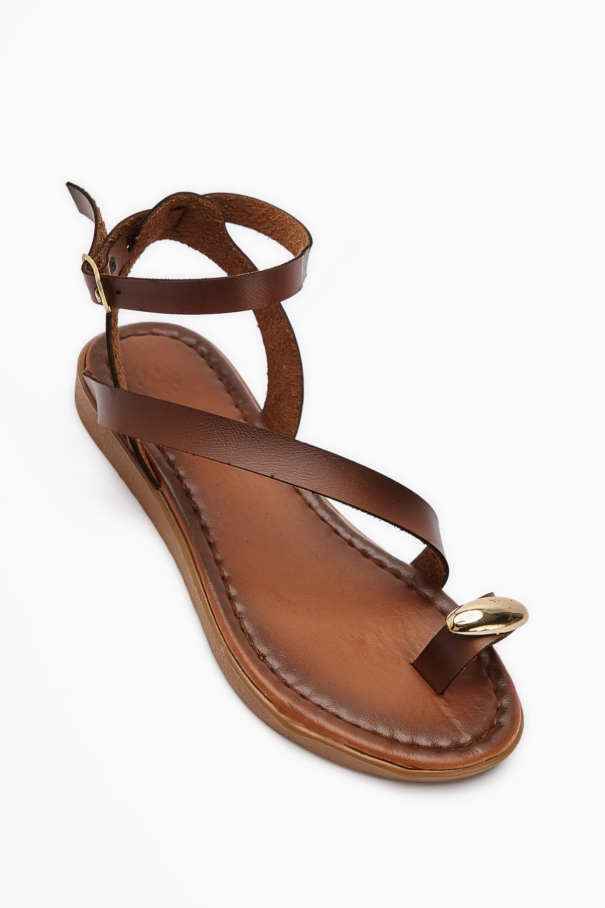 Anisa Taba Cross-Strap Buckled Thong Women's Sandals