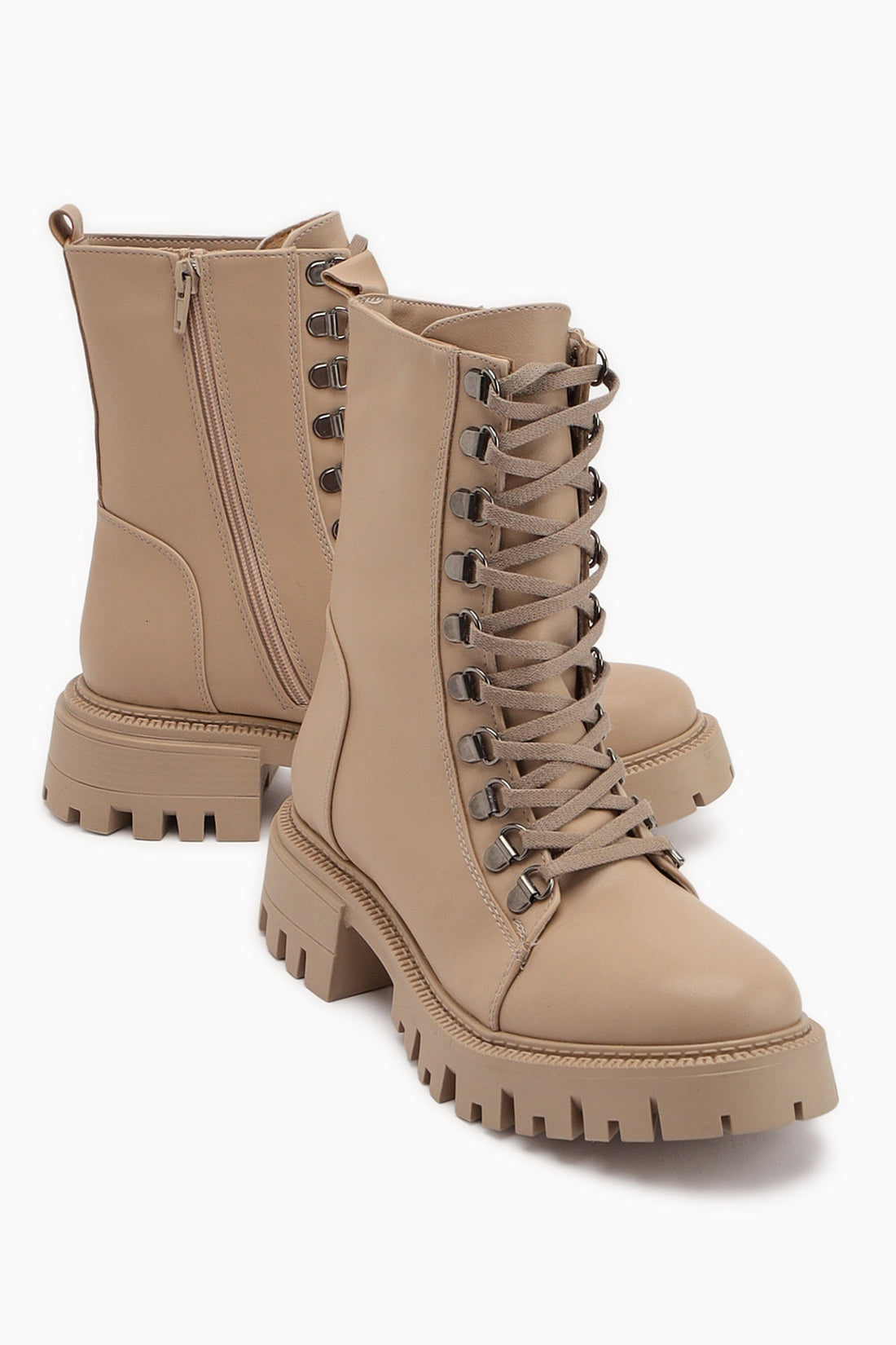 Suzette Nud Lace-Up Thick Sole Women’s Boots