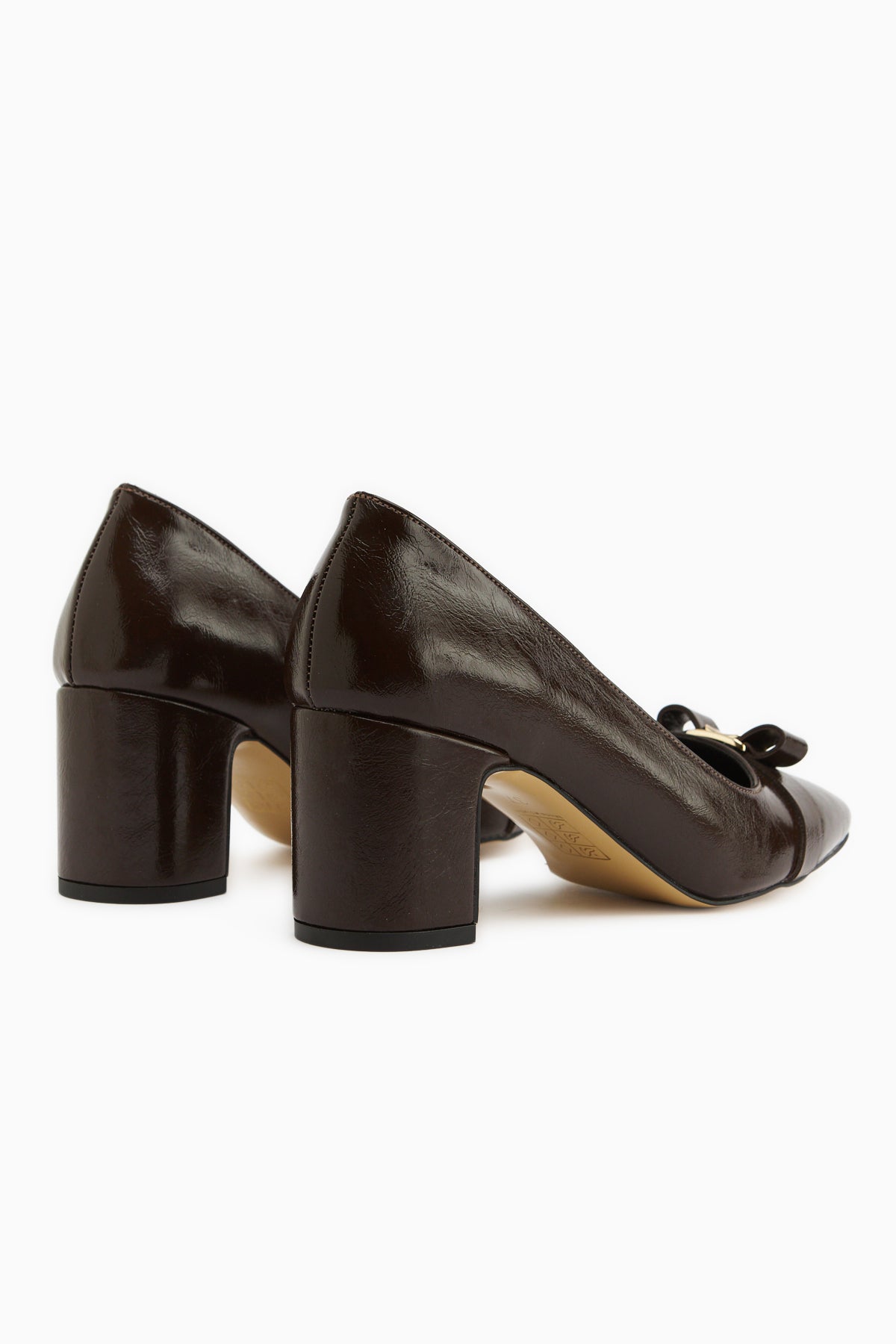 Lois Brown Buckled Square Toe Women’s Heeled Shoes