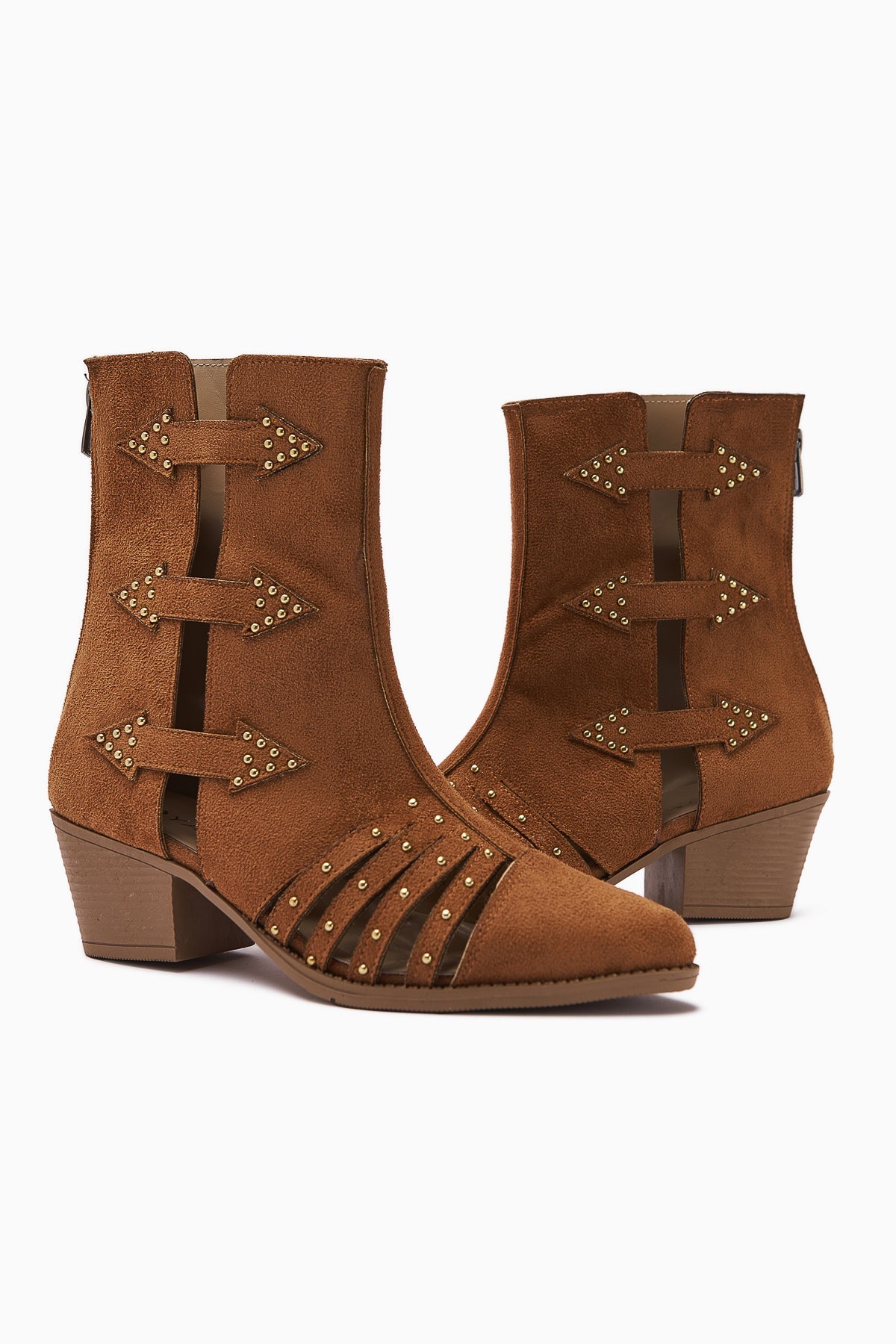 Mayra – Cognac Suede Back-Zip Western Summer Boot (Women)