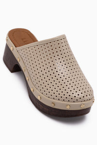 Dorita Beige Platform Heeled Women’s Slippers