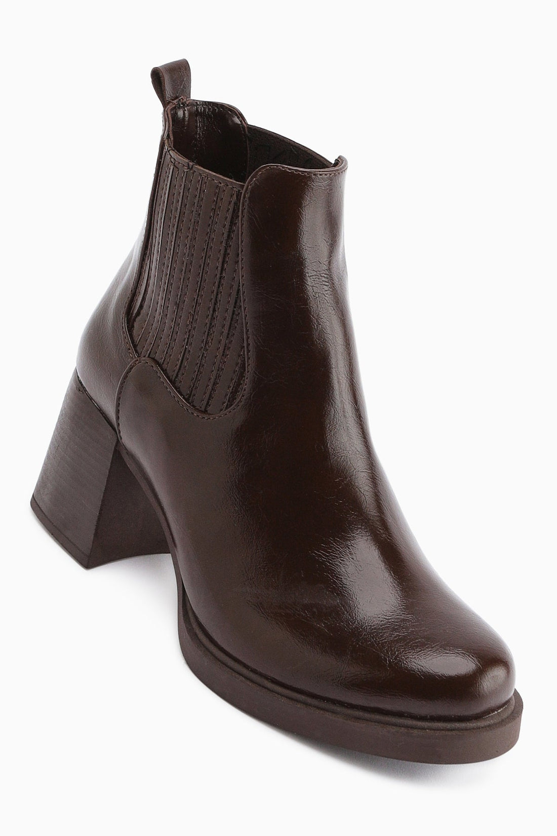 Marya Coffee Elasticated Women's Heeled Boot