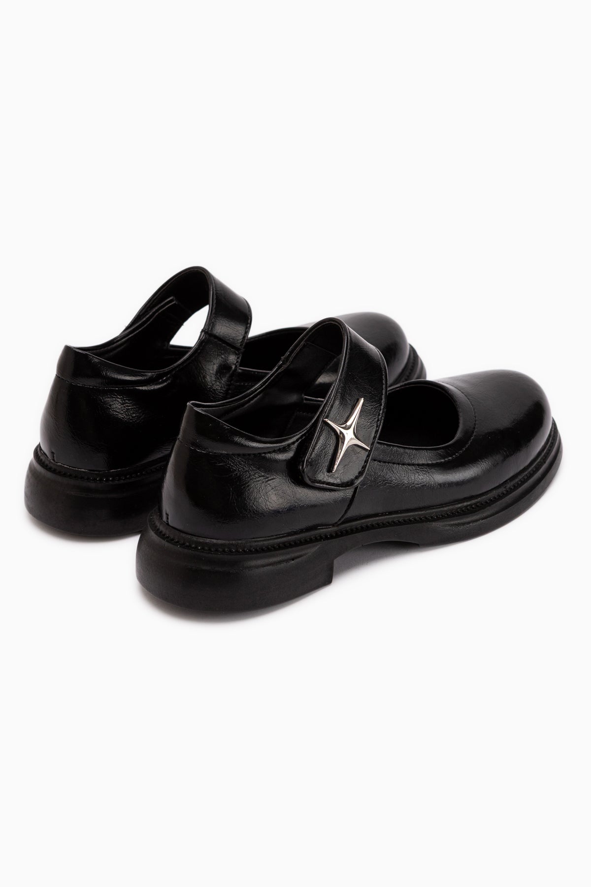 Rozalin Black Strap Thick Sole Women’s Mary Jane Ballet Flats