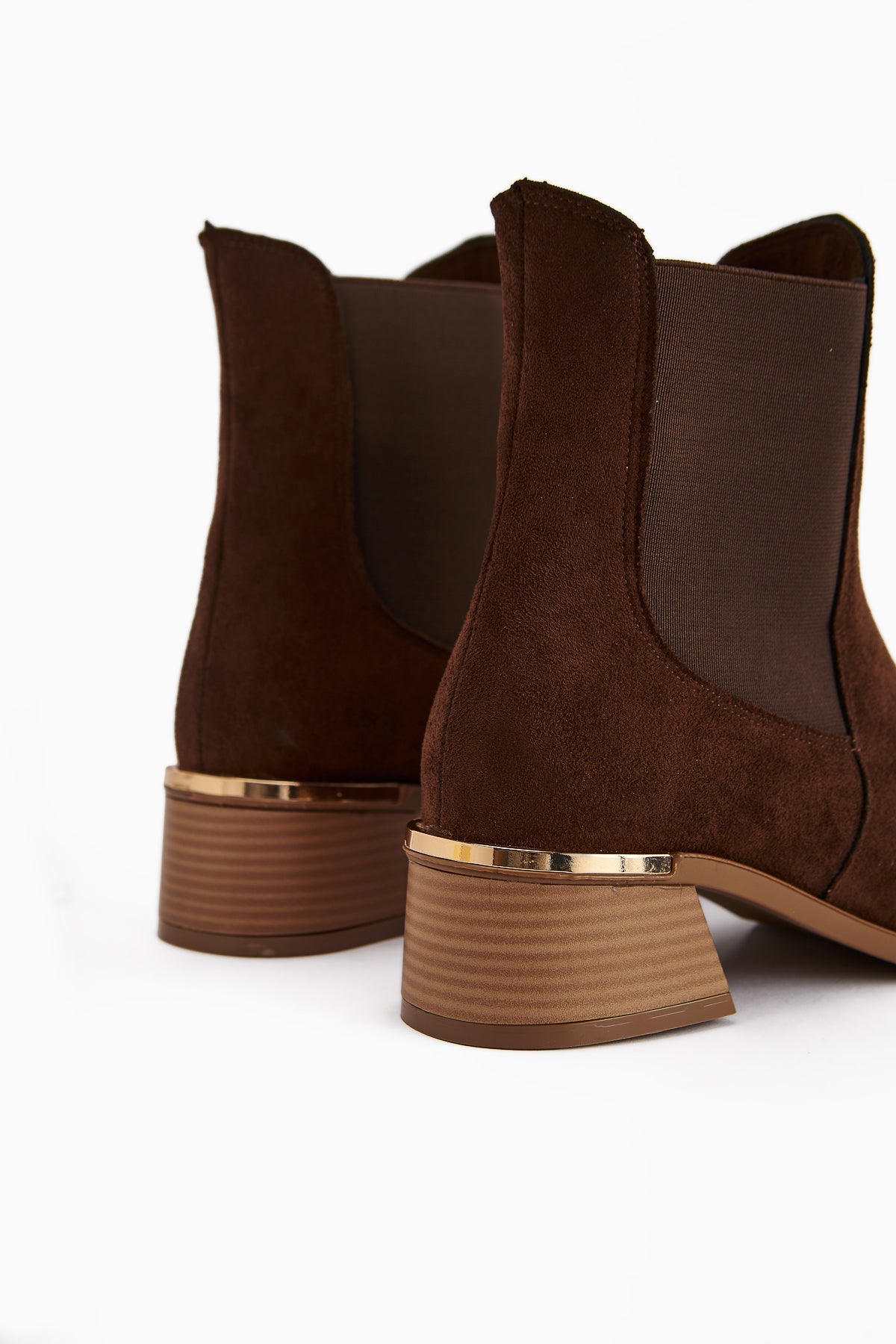 Verna – Brown Suede Elastic Heeled Boot (Women)