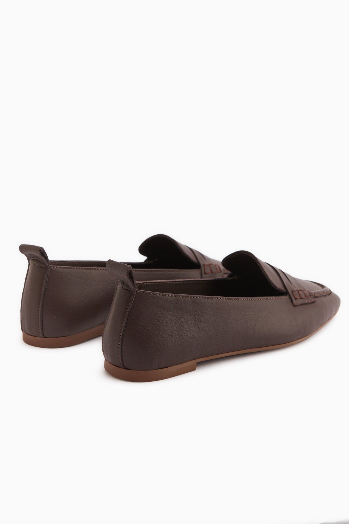 Genuine Leather Novin Brown Square Toe Women’s Ballet Flats