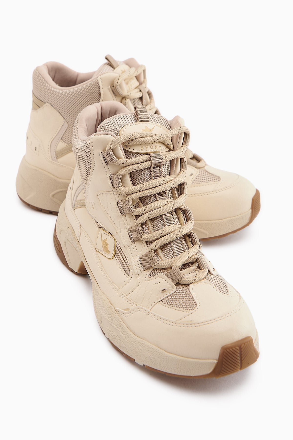 Nency – Beige Lace-Up Sport Boot (Women)