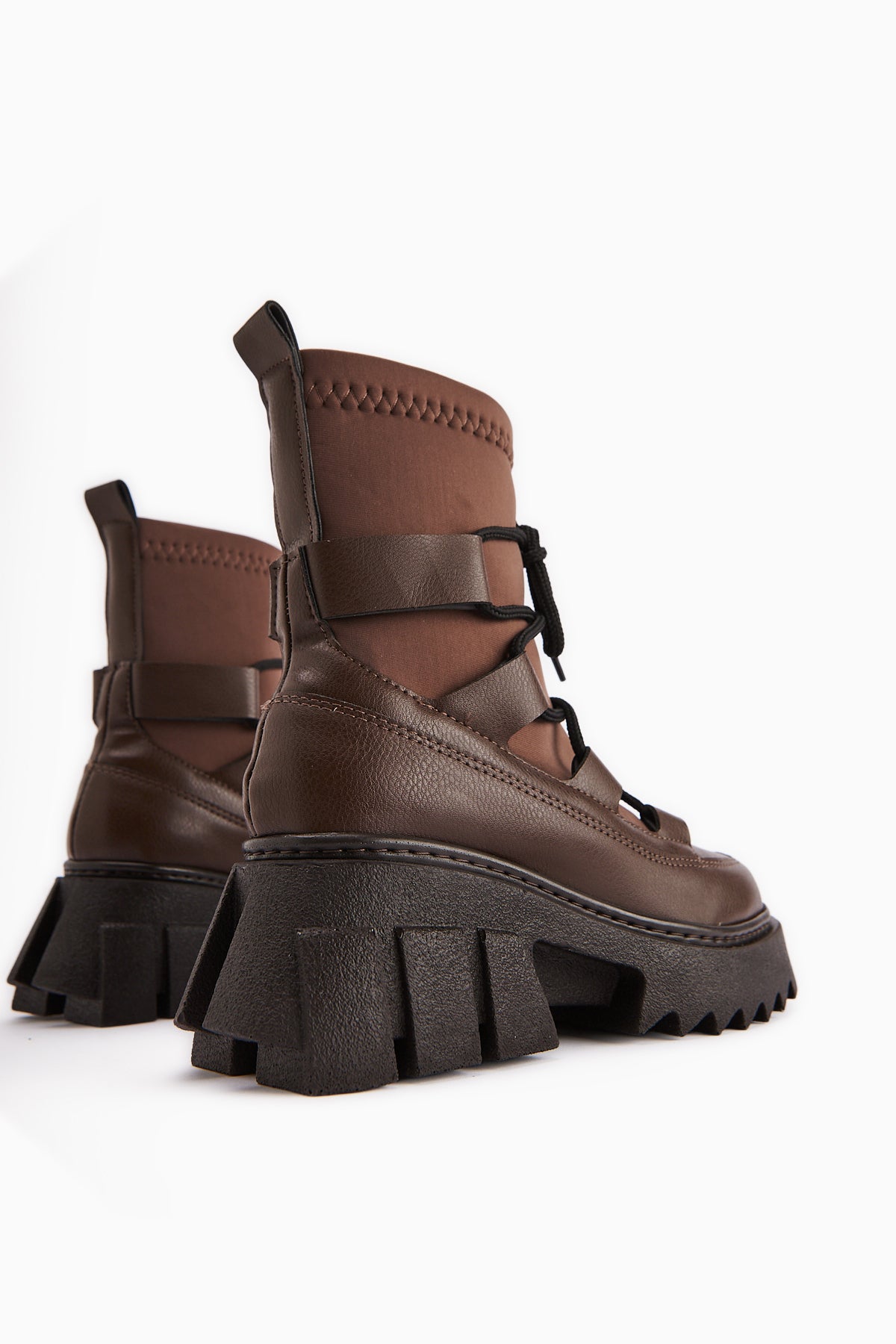 Casey Coffee Thick Soled Lace-up Women's Boot