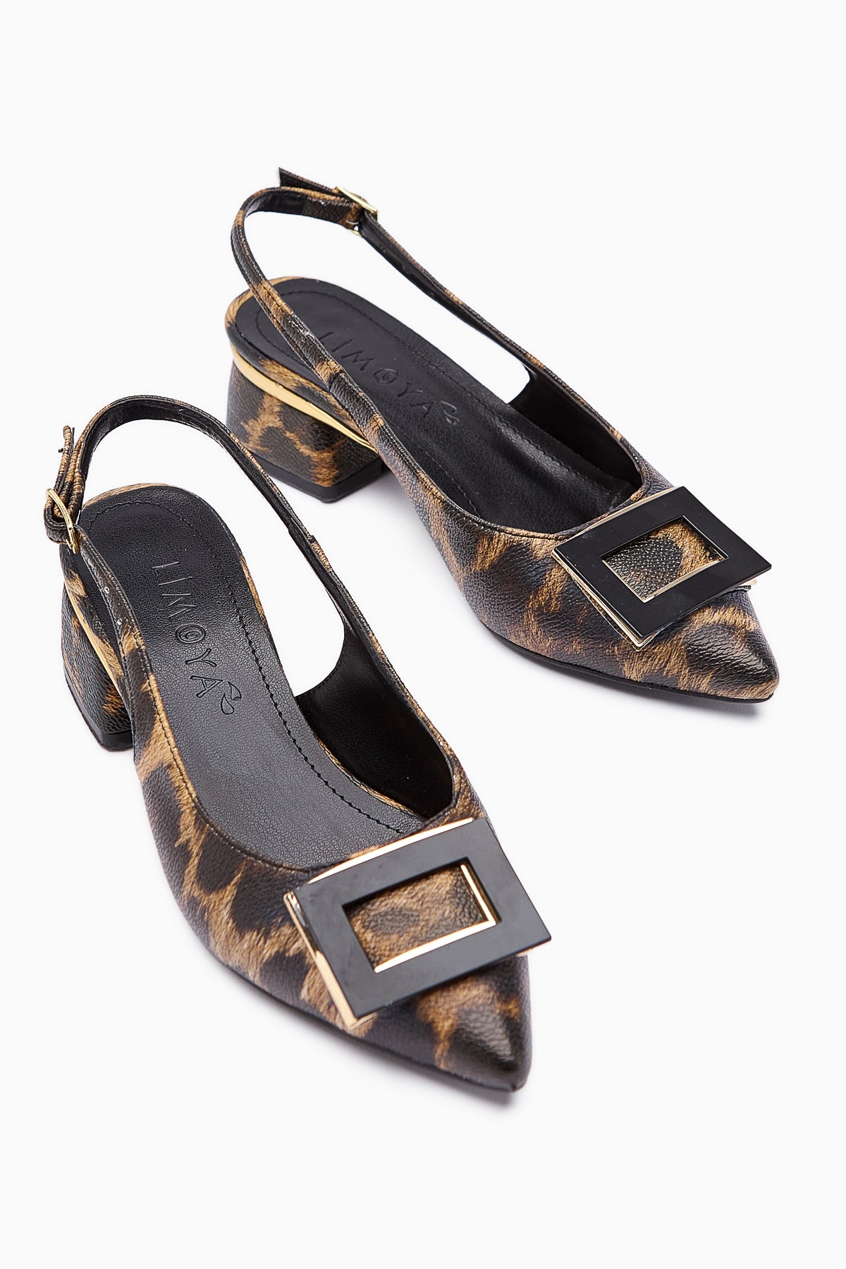 Tiana Leopard Print Buckled Heeled Women’s Shoes