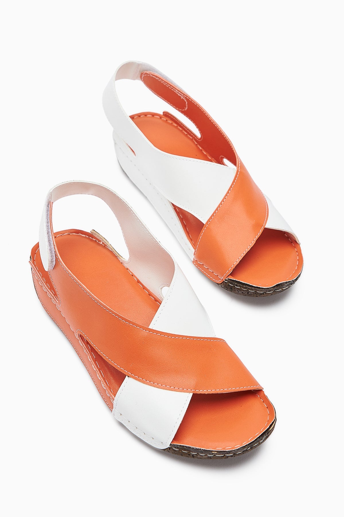 Margit – Orange Cross-Strap Sandal (Women)