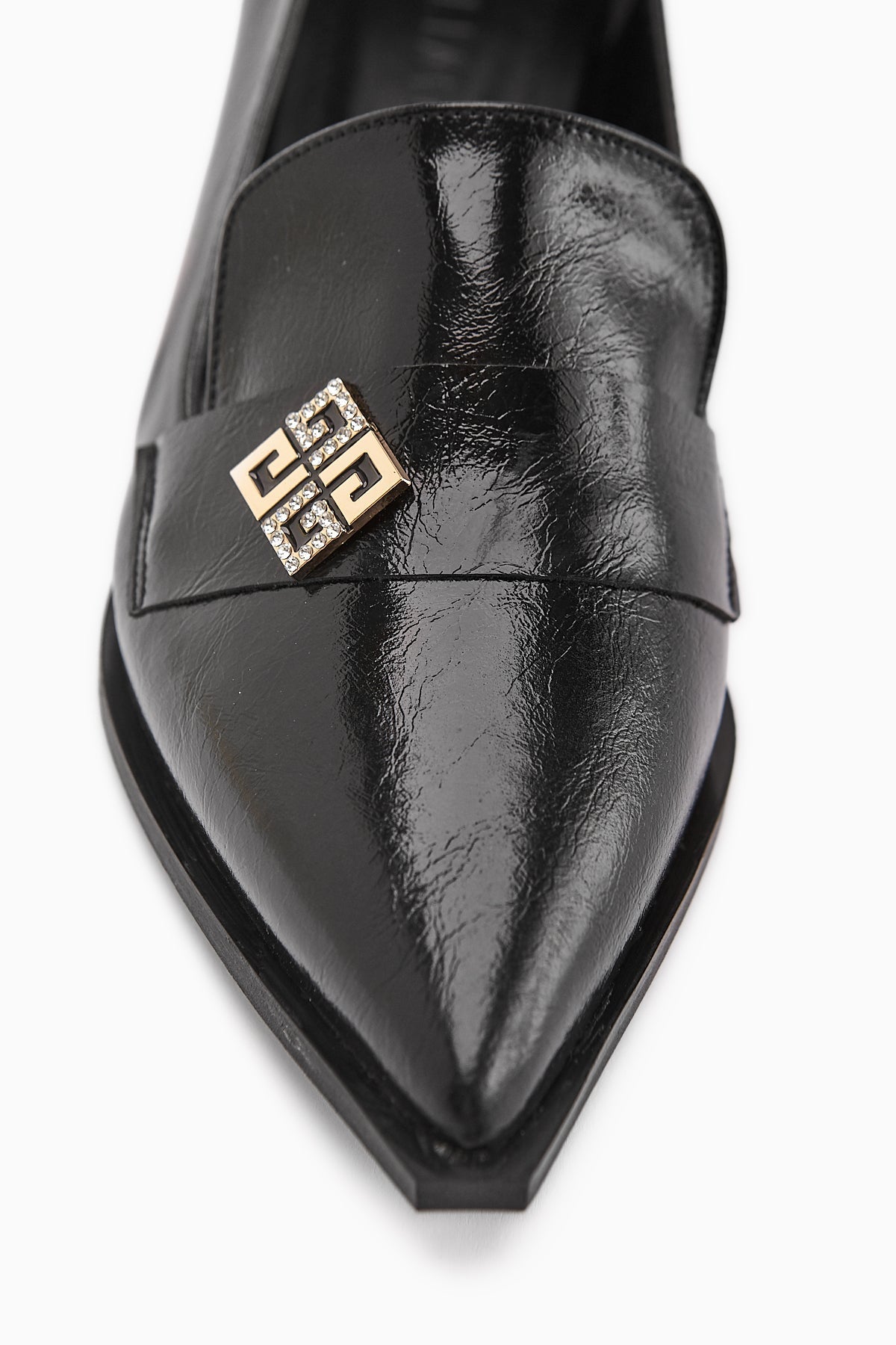 Jaklin Black Pointed Toe Low Heel Women's Shoes