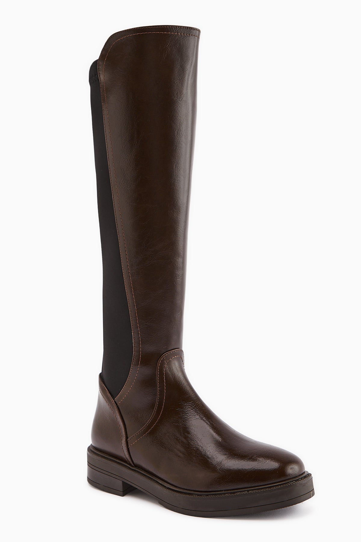 Gladis – Brown Diving-Fabric Knee-High Boot (Women)