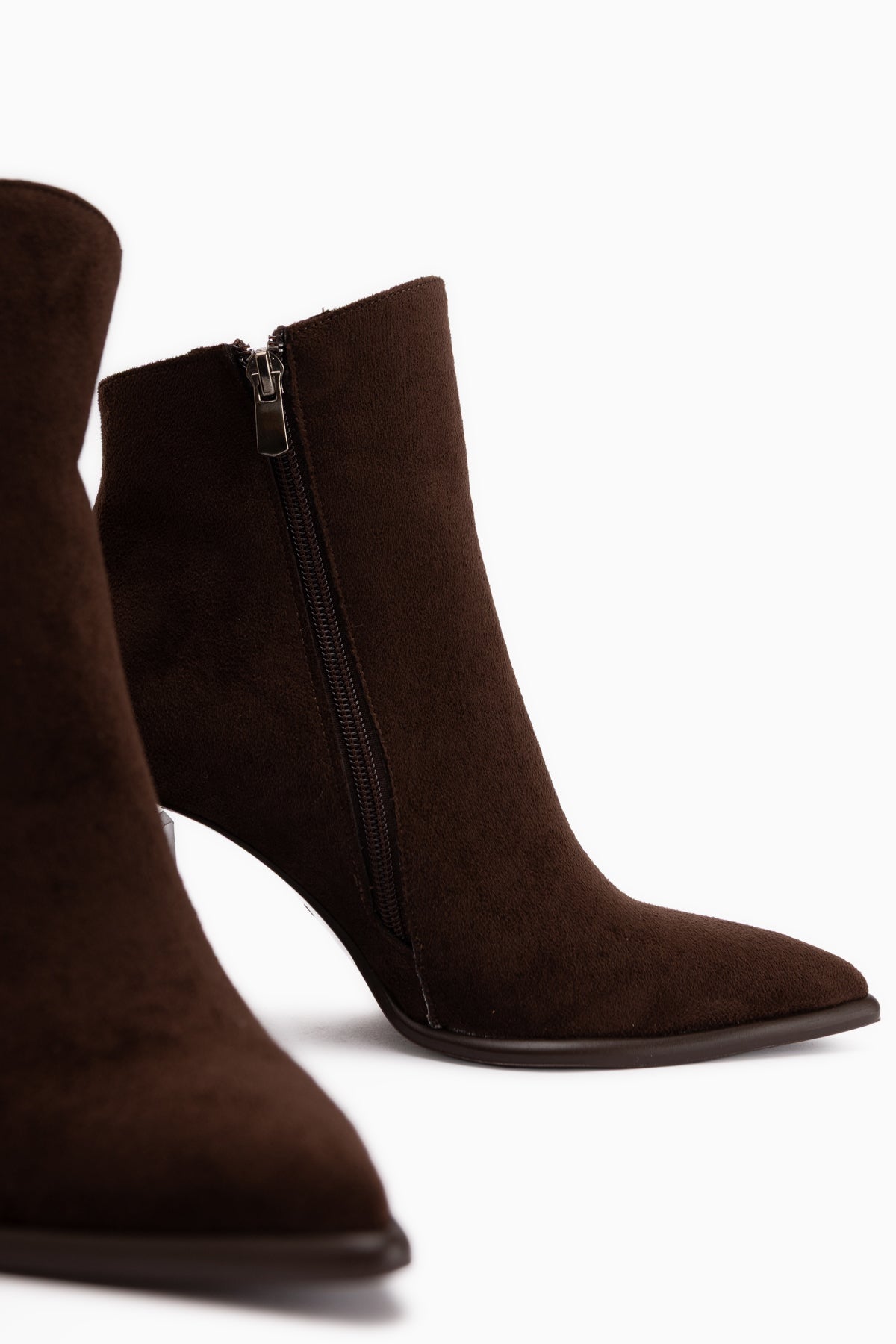 Mayvi Brown Suede Buckle Detailed Women’s Boots