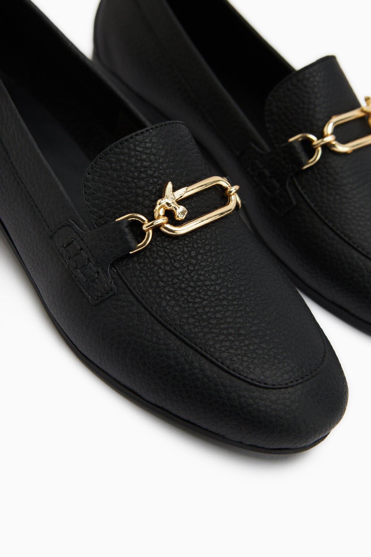 Alessa Genuine Leather Black Buckled Women’s Loafer Casual Moccasin Shoes