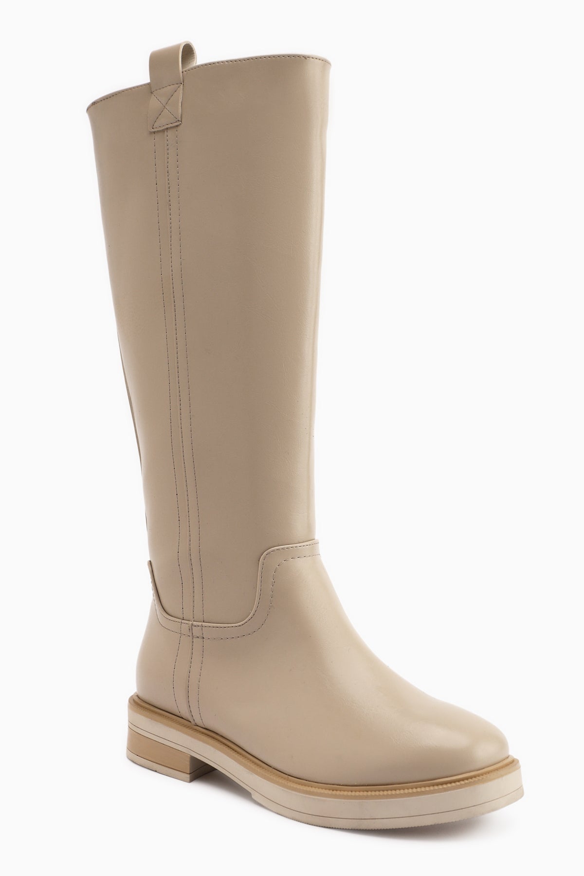 Luca – Beige Pull-On Knee-High Boot (Women)