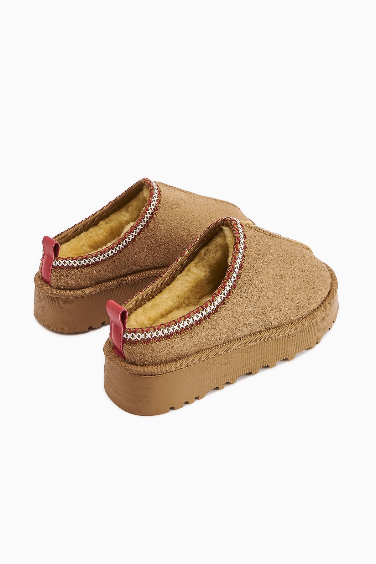 Anne-Liis Mink Suede Woven Detail Winter Slipper