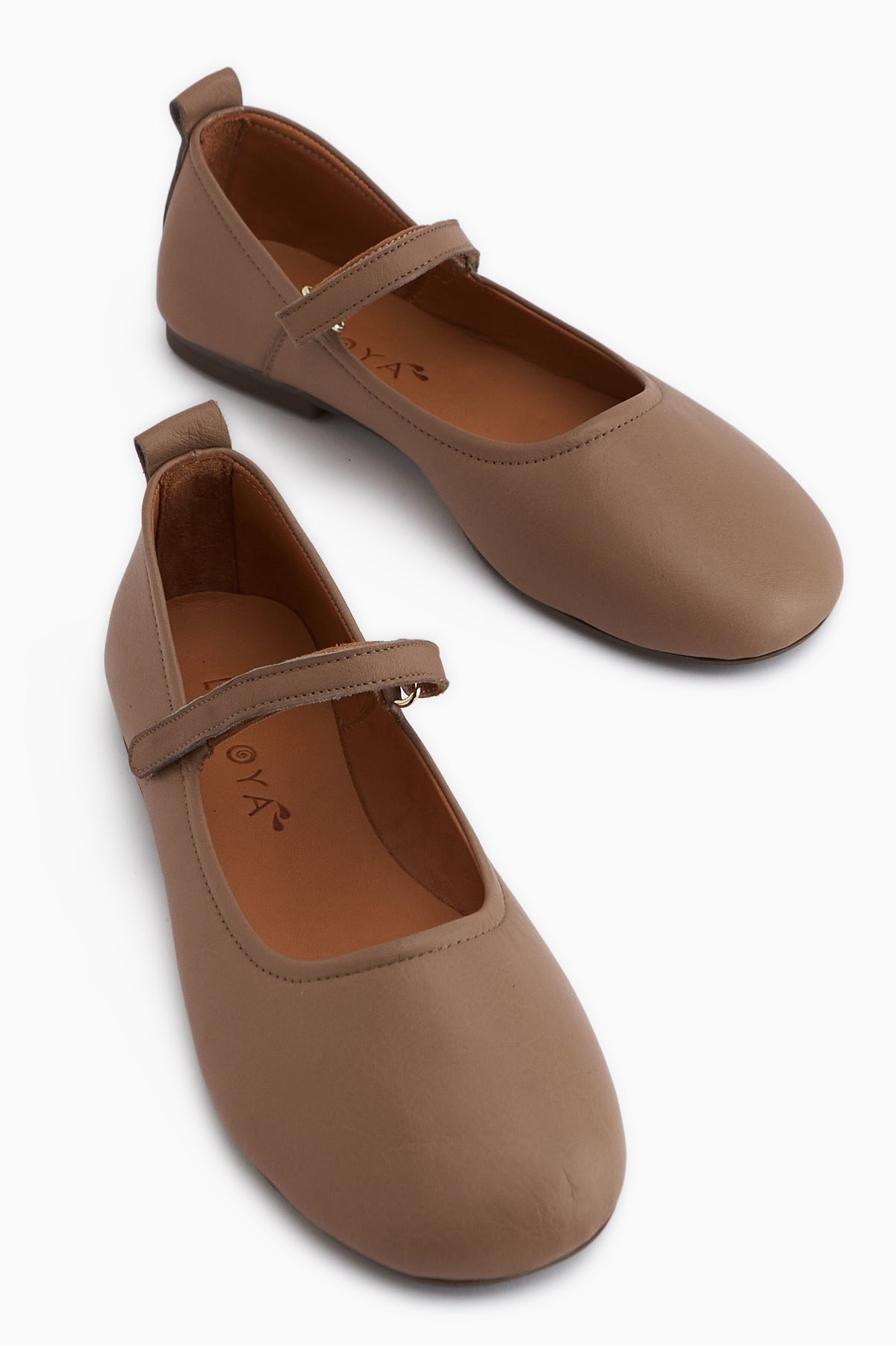 Sally Genuine Leather Mink Strap Women’s Ballet Flats