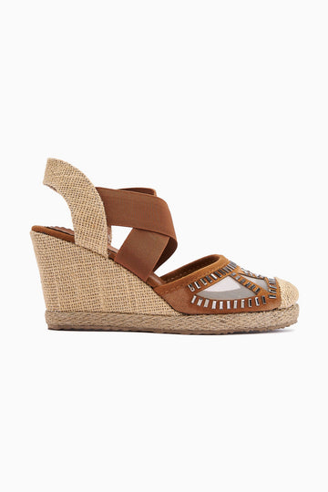 Meliza Taba Elasticated Straw Bottom Women's High Heel Sandals