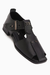 Veronica Genuine Leather Black Belted Women’s Sandal