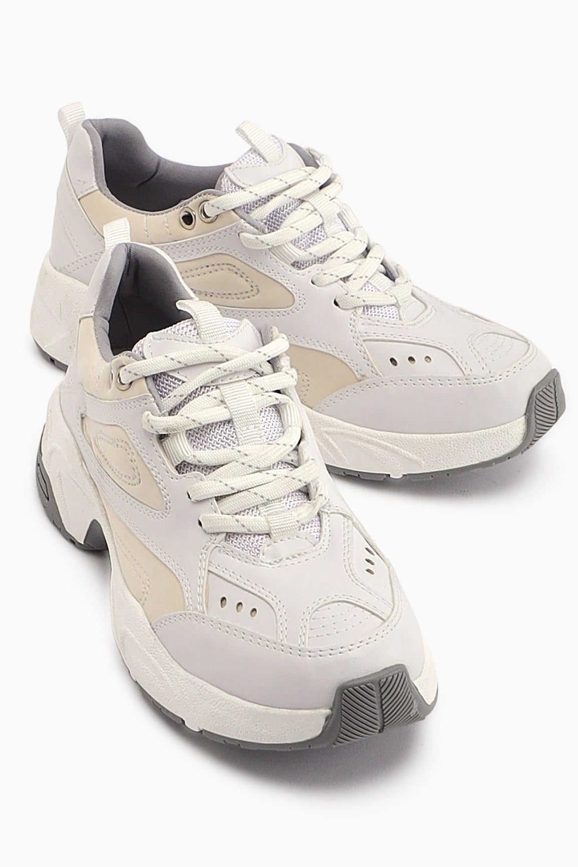 Trina – White Lace-Up Sneaker (Women)