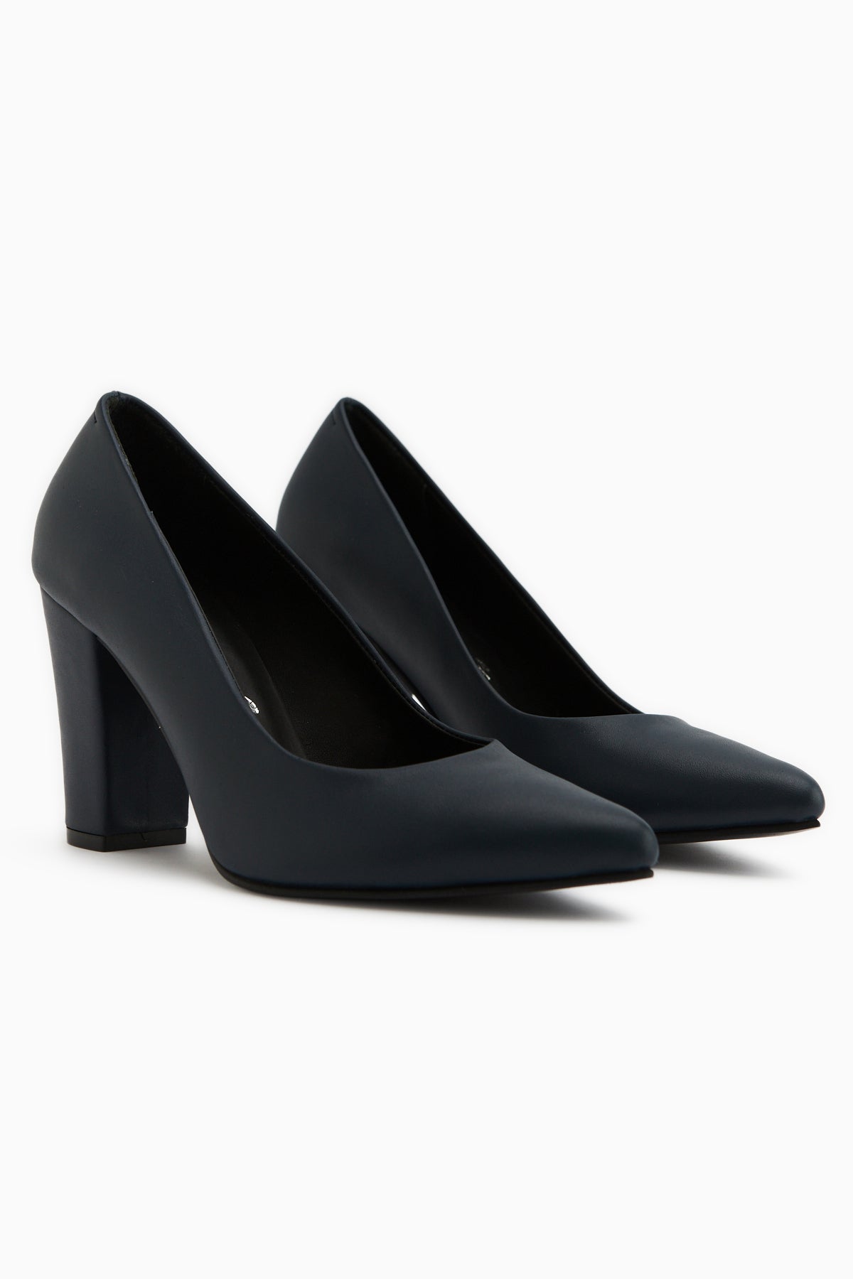 Emily Genuine Leather Navy Thick Heeled Women’s Shoes