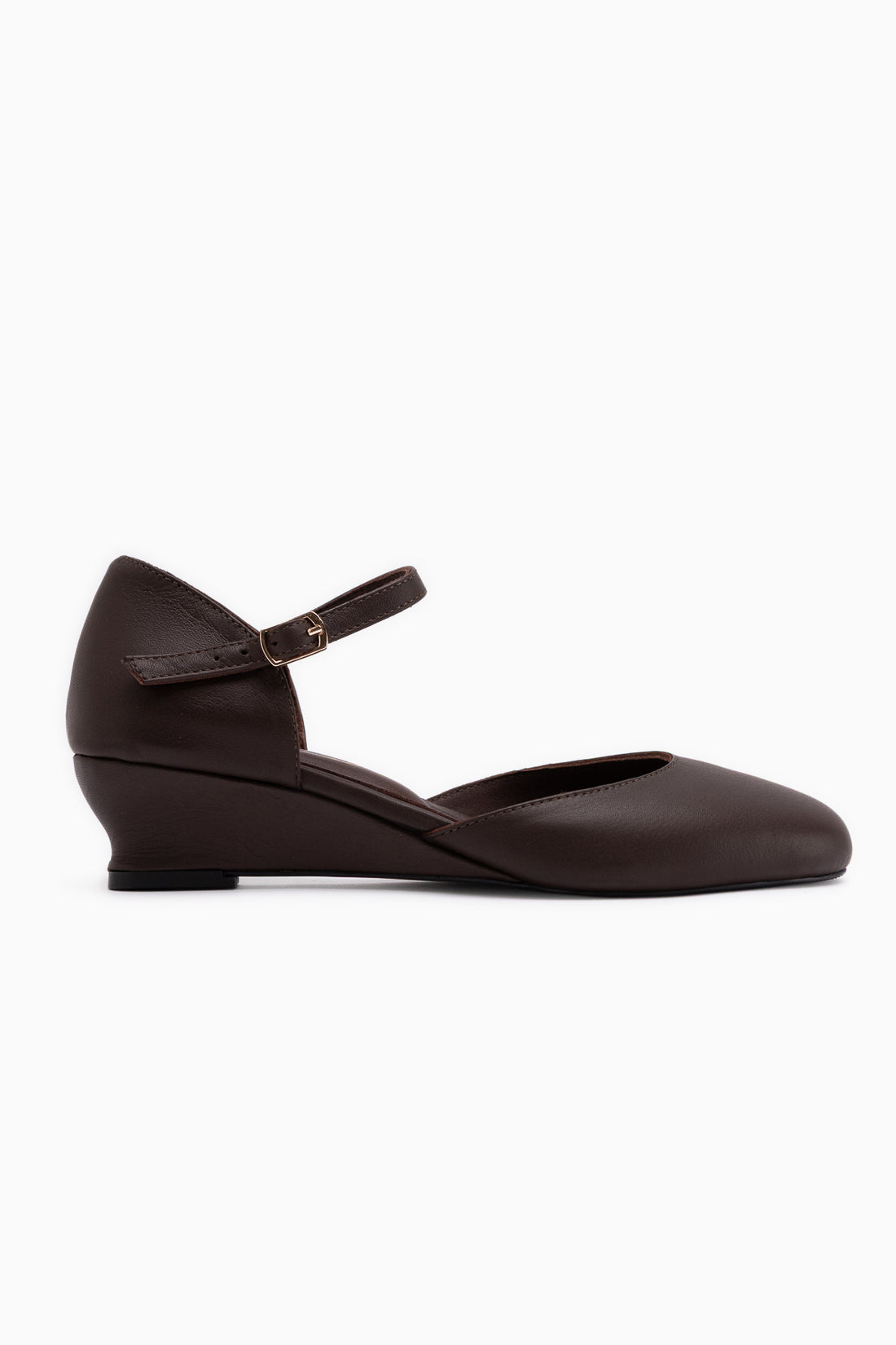 Elize Genuine Leather Brown Closed Toe Women’s Heeled Shoes